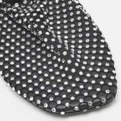Christopher Esber Black Mesh Crystal Embellished Minette Ballet Flats Size 38