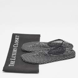 Christopher Esber Black Mesh Crystal Embellished Minette Ballet Flats Size 38