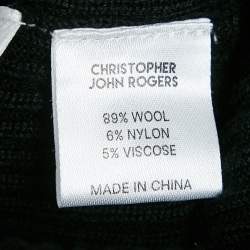 Christopher John Rogers Black Stripe Button Front Long Shirt Dress M