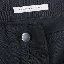 Christopher Kane Black Embroidered Hem Detail Cropped Jeans S