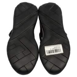 Pre Owned Christopher Kane Black/White Fabric Safety Buckle Low Top Sneakers Size 38