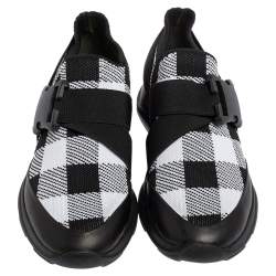 Pre Owned Christopher Kane Black/White Fabric Safety Buckle Low Top Sneakers Size 38