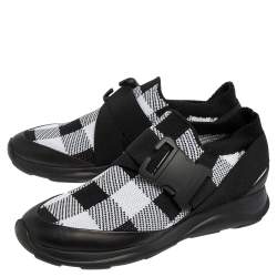 Pre Owned Christopher Kane Black/White Fabric Safety Buckle Low Top Sneakers Size 38