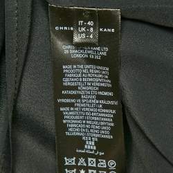 Christopher Kane Black Faux Leather Cut-Out Strap Detail Maxi Dress S 