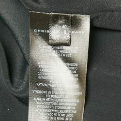 Christopher Kane Black Faux Leather Cut-Out Strap Detail Maxi Dress S 