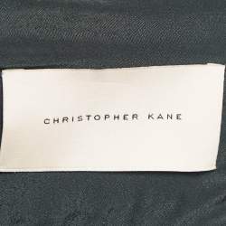 Christopher Kane Black Faux Leather Cut-Out Strap Detail Maxi Dress S 