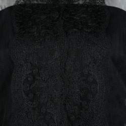 Christopher Kane Black Lace Trim Sheer Tulle Jacket M