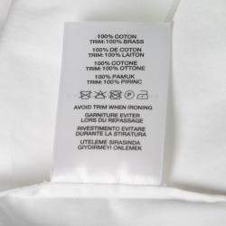 Christopher Kane White Cotton Metal Bar Embellished Sleeveless Shirt M