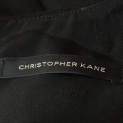 Christopher Kane Black Crepe Large Crystal Detail Sleeveless Top S