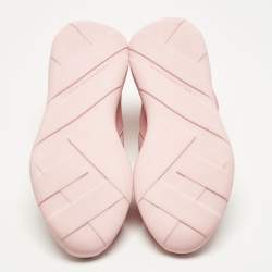 Pre Owned Christopher Kane Pink Leather and Neoprene Safety Buckle Sneakers Size 40