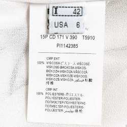 Class by Roberto Cavalli White Printed Crepe Tulle Ruffle Hem Detail Mini Dress M