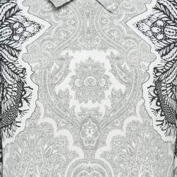 Class by Roberto Cavalli White/Black Printed Crepe Short Dress L