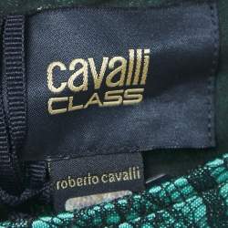 Class by Roberto Cavalli Green/Black Jersey Lace Overlay Dress M