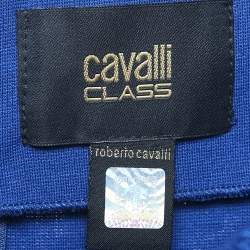 Cavalli Class Blue Lace Midi Skirt L