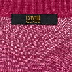Class by Roberto Cavalli Pink Wool V-Neck Sweater M 