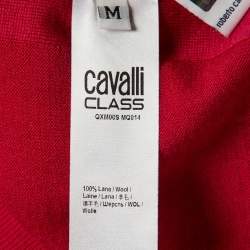 Class by Roberto Cavalli Pink Wool V-Neck Sweater M 