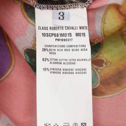 Pre Owned Class by Roberto Cavalli Multicolor Floral Print Chiffon Tunic Blouse M