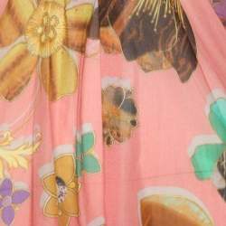 Pre Owned Class by Roberto Cavalli Multicolor Floral Print Chiffon Tunic Blouse M