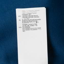 Pre Owned Class by Roberto Cavalli Blue Knit Stud Embellished Long Sleeve Dress M