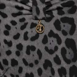 مملوكة مسبقًا Class by Roberto Cavalli Grey Animal Print Jersey Long Sleeve Dress M