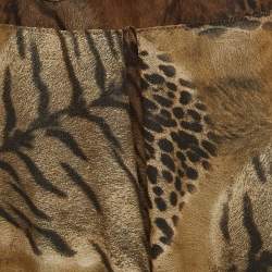 مملوكة مسبقًا Class by Roberto Cavalli Brown Printed Jersey Maxi Skirt M