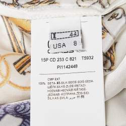 Pre Owned توب قفطان كلاس باي روبيرتو كافالي ستيان حرير مزين بطبعة أزرق كحلي مقاس متوسط