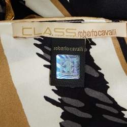 Pre Owned Class by Roberto Cavalli Brown Satin Embellished Halter Neck Top M
