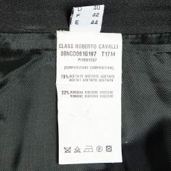 Class by Roberto Cavalli Black Satin Maxi Skirt L