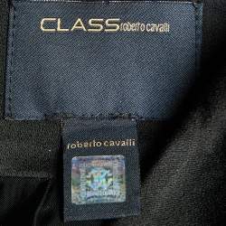 Class by Roberto Cavalli Black Satin Maxi Skirt L