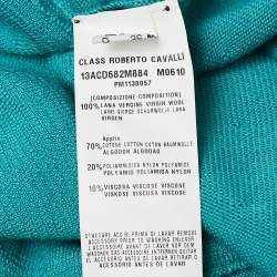 Class by Roberto Cavalli Green Wool Knit Lace Patch Detail Sweater M