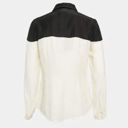 Pre Owned Class by Roberto Cavalli Black/Cream Sateen Silk Embellished Arrow Shirt M
