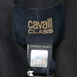 Pre Owned Class by Roberto Cavalli Black/Cream Sateen Silk Embellished Arrow Shirt M