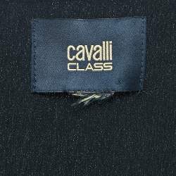 Pre Owned Class by Roberto Cavalli Black Crepe Pleated Hem Knee-Length Dress M