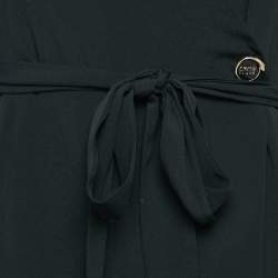 Pre Owned Class by Roberto Cavalli Black Crepe Pleated Hem Knee-Length Dress M