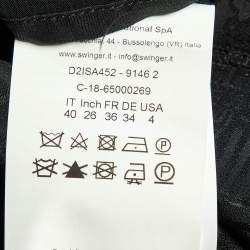 مملوكة مسبقًا Class by Roberto Cavalli Black Logo Jacquard Crepe Shift Dress S