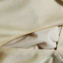 Pre Owned Class by Roberto Cavalli Light Beige Lurex Knit Maxi Dress S