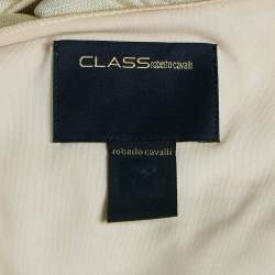 Pre Owned Class by Roberto Cavalli Light Beige Lurex Knit Maxi Dress S