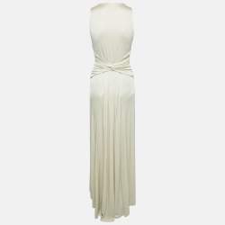 Pre Owned Class by Roberto Cavalli Light Beige Lurex Knit Maxi Dress S