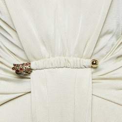 Pre Owned Class by Roberto Cavalli Light Beige Lurex Knit Maxi Dress S