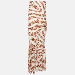 Class by Roberto Cavalli Multicolor Printed Jersey Strapless Dress M