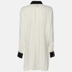 Class by Roberto Cavalli White Floral Print Viscose Long Sleeve Tunic M