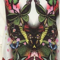 Class by Roberto Cavalli White Floral Print Viscose Long Sleeve Tunic M