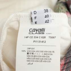 Class by Roberto Cavalli White Floral Print Viscose Long Sleeve Tunic M