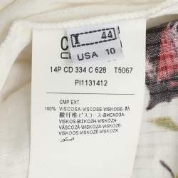 Class by Roberto Cavalli White Floral Print Viscose Long Sleeve Tunic M