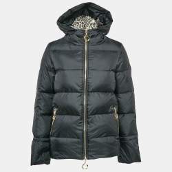 Class by Roberto Cavalli Black Synthetic Chain Detail Down Puffer Jacket S