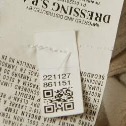 مملوكة مسبقًا Class by Roberto Cavalli Beige/White Printed Crepe Belted Pants S