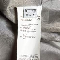 Class by Roberto Cavalli Grey Wool Fur Collar Zip Up Jacket M