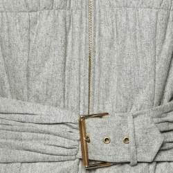 Class by Roberto Cavalli Grey Wool Fur Collar Zip Up Jacket M
