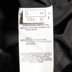 Pre Owned Class by Roberto Cavalli Black Fur & Faux Leather Studded Jacket M