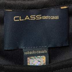 Class by Roberto Cavalli Black Jersey Panelled Knee-Length Dress M